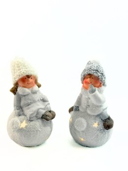 Figurka ceramiczna 15 cm aniołek na kuli BOŻE NARODZENIE