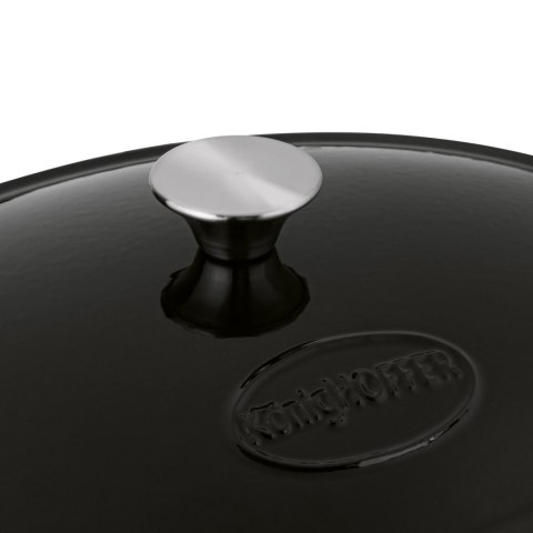 Gęsiarka wielozadaniowa brytfanna do pieczenia z powłoką emaliowaną - owalny garnek żeliwny 6,5 l owalna czarna