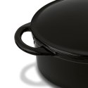 Gęsiarka wielozadaniowa brytfanna do pieczenia z powłoką emaliowaną - owalny garnek żeliwny 6,5 l owalna czarna