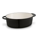 Gęsiarka wielozadaniowa brytfanna do pieczenia z powłoką emaliowaną - owalny garnek żeliwny 6,5 l owalna czarna