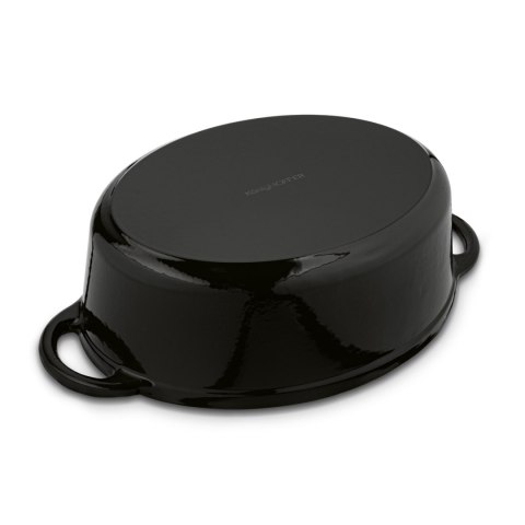 Gęsiarka wielozadaniowa brytfanna do pieczenia z powłoką emaliowaną - owalny garnek żeliwny 6,5 l owalna czarna