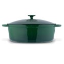 Gęsiarka żeliwna emaliowana 6,4 l 32,5 x 25 x 11,8 cm owalna szmaragdowa