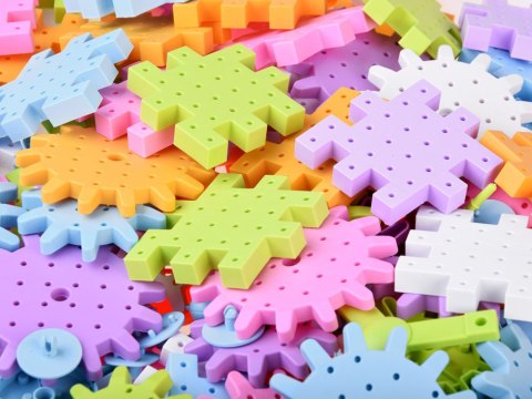 Kolorowe ruchome klocki WAFLE koła zębate 165 ele ZA4198