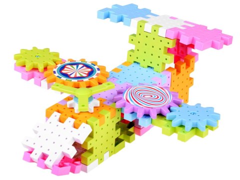 Kolorowe ruchome klocki WAFLE koła zębate 165 ele ZA4198