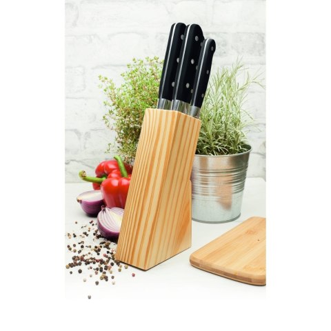 Komplet noży w bloku drewnianym Razor 6 elementów
