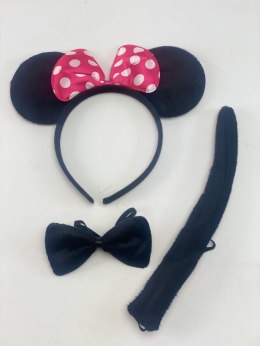 Kostium myszki zestaw 3 CZĘŚCI OPASKA+MUSZKA+OGON