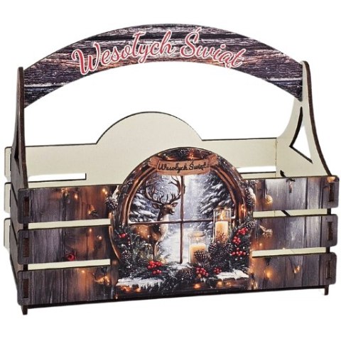Koszyczek świąteczny pudełko prezentowe mikołajki Boże Narodzenie - OKNO