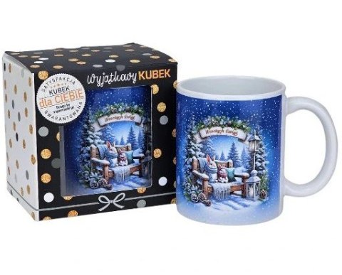 Kubek świąteczny mikołajki Boże Narodzenie ZAJĄCE | 3309BN1