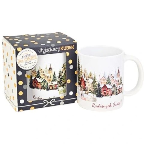 Kubek świąteczny w opakowaniu mikołajki Boże Narodzenie - DOMKI ŚLIZGAWKA