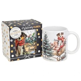 Kubek świąteczny w opakowaniu mikołajki Boże Narodzenie - PIES ŚWIĘTA