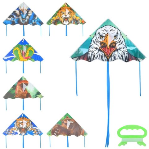 Latawiec 58 cm dla dzieci z wstążkami i linką kolorowy duży trójkątny mix 150cm V2