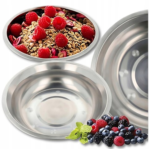 Miska metalowa gastronomiczna na sałatkę owoce 25cm PID1445