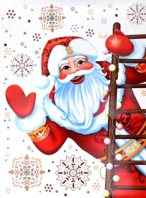 Naklejka na szybę na okno świąteczna dekoracyjna Mikołaj święta zestaw XXL mix