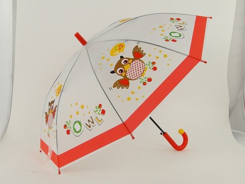 Parasolka dla dzieci automatyczna foliowa sowa ślimak dinozaur 78cm, dł.66cm