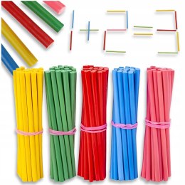 Patyczki do nauki liczenia drewniane kolorowe szkolne dla dzieci 8cm 100szt. PID5006