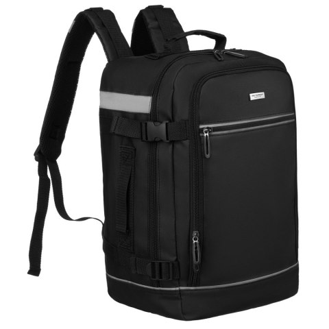 Plecak podróżny w czarnym kolorze z wygodnym uchwytem na walizkę - Peterson PTN PP-TOK2-P-9013 B