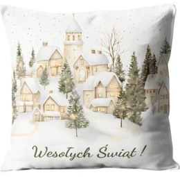 Poduszka świąteczna Boże Narodzenie Domki białe | 3335BN16