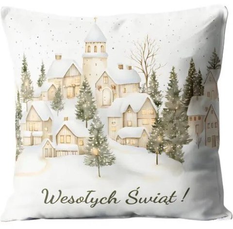 Poduszka świąteczna Boże Narodzenie Domki białe | 3335BN16