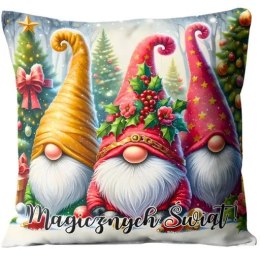 Poduszka świąteczna na mikołajki Boże Narodzenie - SKRZATY CZERWONE