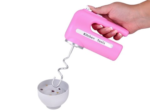 Różowy interaktywny mikser z dwoma końcówkami robot kuchenny + miska ZA5869