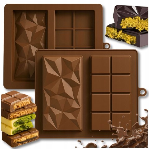 Silikonowa forma do czekolady 2w1 - domowy zestaw do tworzenia czekolady dubajskiej 21 x 19cm podwójna PID1650