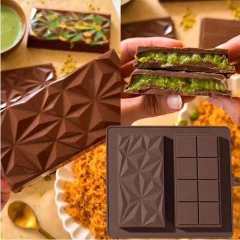 Silikonowa forma do czekolady 2w1 - domowy zestaw do tworzenia czekolady dubajskiej 21 x 19cm podwójna PID1650