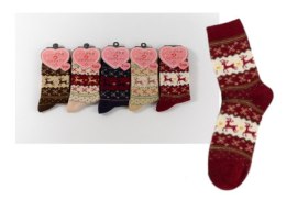Skarpety damskie świąteczne renifer uniwersalne mix NT7639