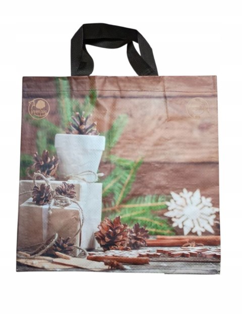 Torba PP 34 cm x 34 cm x 21 cm ŚWIĄTECZNE SZYSZKI