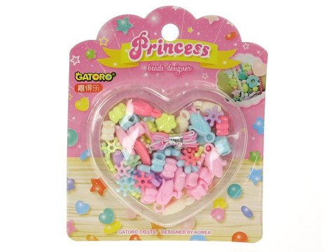 Zestaw koralików do nawlekania z linką w ozdobnym pudełku 13 x 11 x 1,5cm