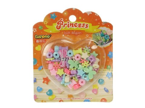 Zestaw koralików do nawlekania z linką w ozdobnym pudełku 13 x 11 x 1,5cm