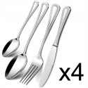 Zestaw sztućców dla 4 osób stołowe obiadowe kpl.16el srebrne V3