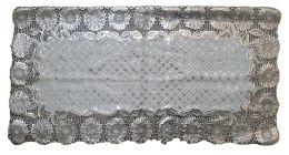 Bieżnik obrus koronkowy pvc 40 x 84 cm srebrny