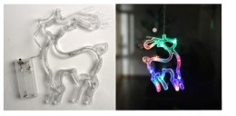 Dekoracja led świecąca 19 x 13cm RENIFER multikolor MCI-2507M