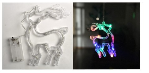 Dekoracja led świecąca 19 x 13cm RENIFER multikolor MCI-2507M