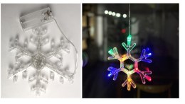 Dekoracja led świecąca 19 x 16cm ŚNIEŻYNKA multikolor MCI-2509M