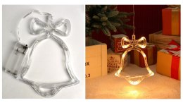 Dekoracja led świecąca w okno 20 x 15cm DZWONEK ciepły biały MCI-2506WW