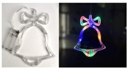 Dekoracja led świecąca w okno 20 x 15cm DZWONEK multikolor MCI-2506M