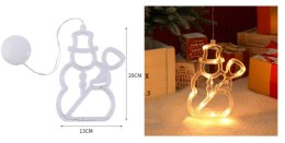 Dekoracja w okno na przyssawkę led 20 x 13cm BAŁWAN biały ciepły MCI-2519WW