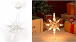 Dekoracja w okno na przyssawkę led 20 x 15cm GWIAZDA biały ciepły MCI-2510WW