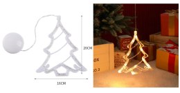 Dekoracja w okno na przyssawkę led 20 x 16cm CHOINKA biały ciepły MCI-2513WW