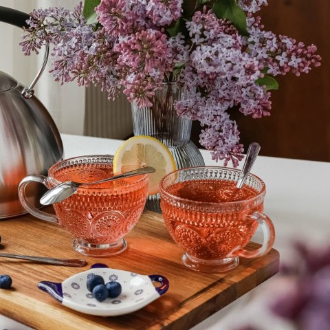 Duża filiżanka szklana do kawy i herbaty Laura 400 ml