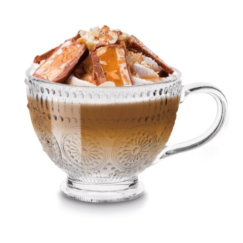 Duża filiżanka szklana do kawy i herbaty Laura 400 ml