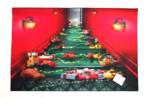 Dywan dywanik świąteczny 60 x 40 cm SCHODY, PREZENTY MXW-2503