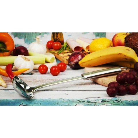 Elegancka profilowana łyżka do sosów i dipów ze stali nierdzewnej Paula 31 cm