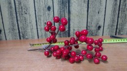 Gałązka 25cm CZERWONE KULKI CV09033