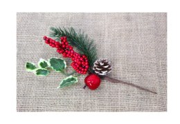 Gałązka sztuczna bożonarodzeniowa 10szt XIA-110