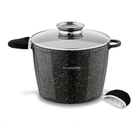 Garnek ceramiczny wysoki Konighoffer Kingstone 6,85 l okrągły z aromatyzerem i 2 nakład