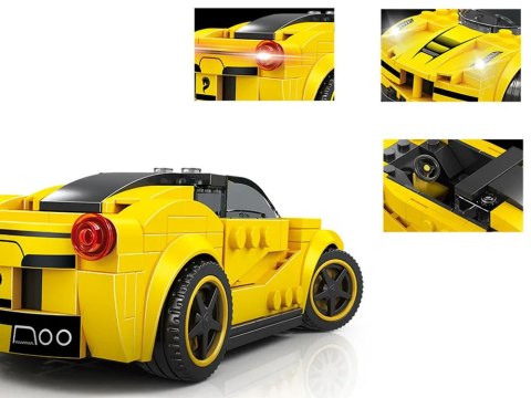 Klocki techniczne sportowe auto ŻÓŁTE 143-elementy + naklejki ZA5742