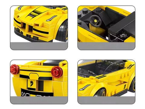 Klocki techniczne sportowe auto ŻÓŁTE 143-elementy + naklejki ZA5742
