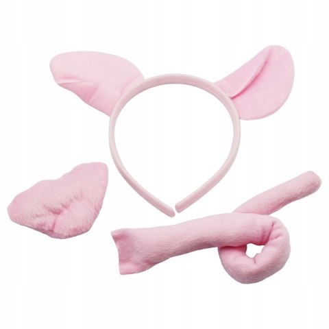 Pluszowy zestaw ŚWINKA / ŚWINIA - opaska + ogon + ryjek